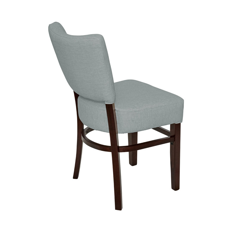 Chaise de restaurant rembourrée Madison, Gris argenté, Bois brun foncé