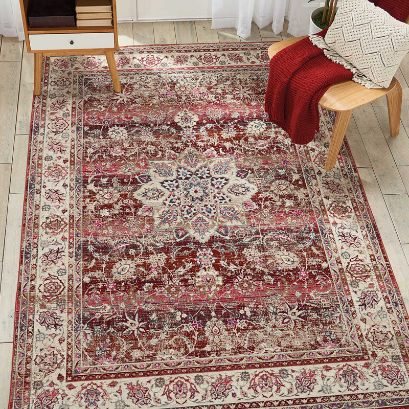 Anthonia Floral Area Rug, Rectangle 61 x 115 cm