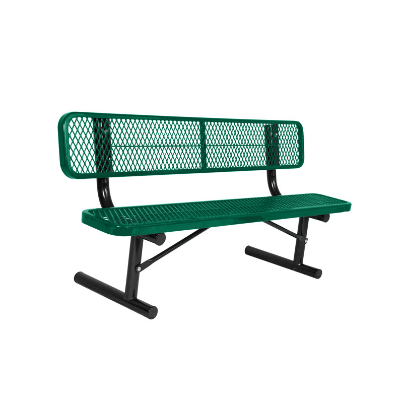 Banc de parc en acier Gaviota, Noir / vert, 8 pi