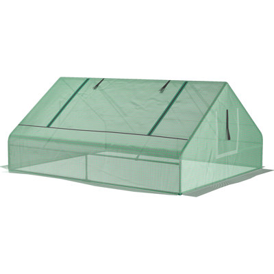 Serre 71 po x 55 po x 32 po, abri pour plantes de jardin, entrée avec fermeture à glissière, serre à fleurs d'extérieur à atmosphère optimale de croissance 71 po x 55 po x 32 po, structure en acier stable, housse protégée, promouvoir et santé