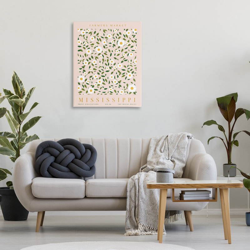 «Mississippi Daisy», art mural sur toile par Kamdon Kreations, H 40 po x l 30 po