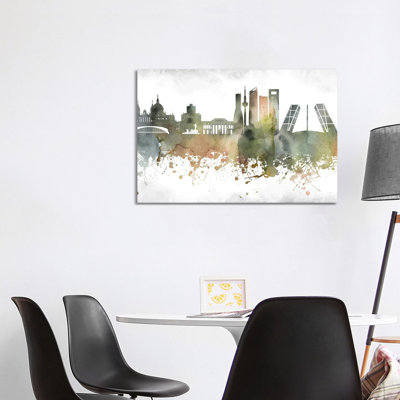 Madrid Skyline 1 Piece Wrapped Canvas Wall Art