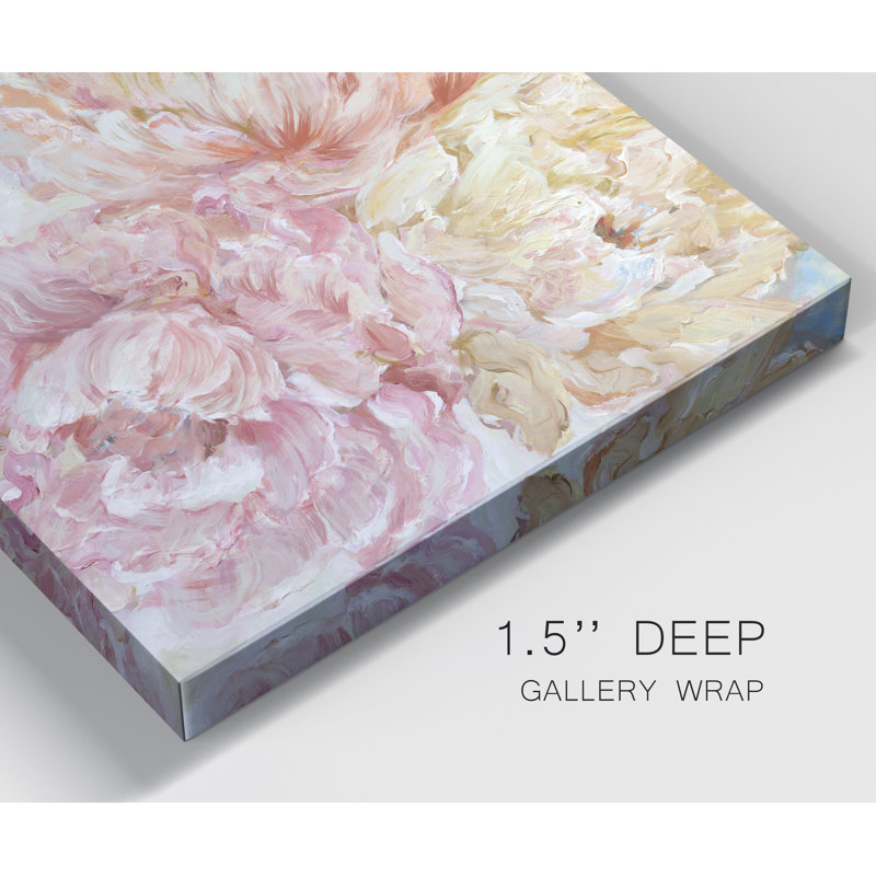 Contemporary Peony II - reproduction d'art sur toile tendue, H 16 po x l 16 po x P 1 po
