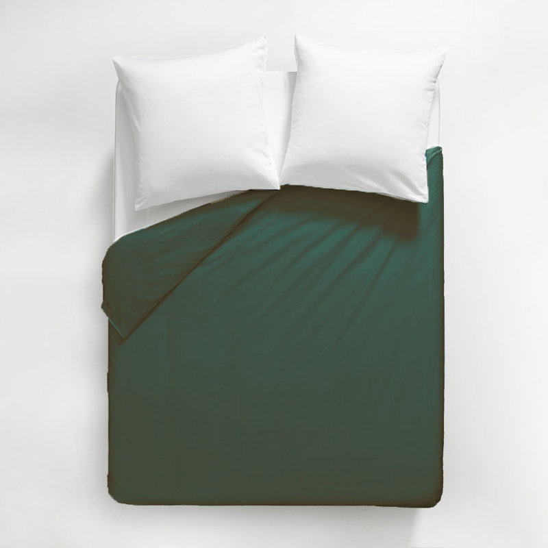 Jaelan Cotton Solid Colour Duvet Cover, 240 x 260 cm, Sage