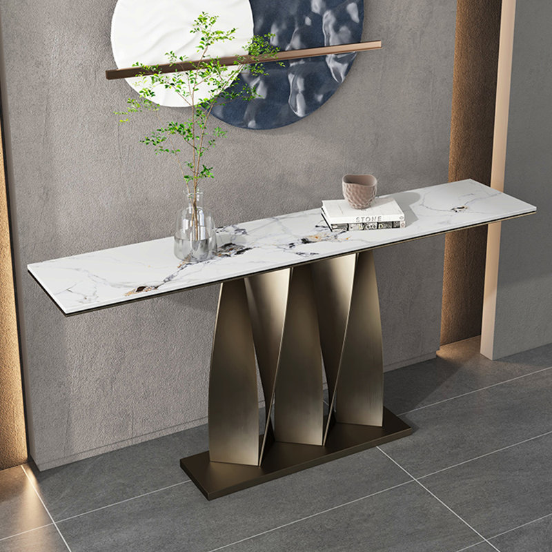 Console décontractée de qualité italienne, Blanc, H 33,4 po x l 55 po x P 13,7 po