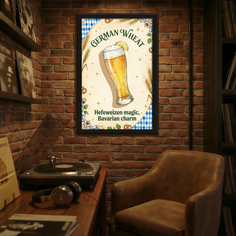 Verre à bière mode allemand avec motif citron et bretzel, H 30 po x l 20 po