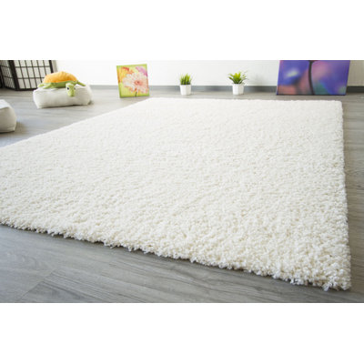 Delabra Shaggy White Rug