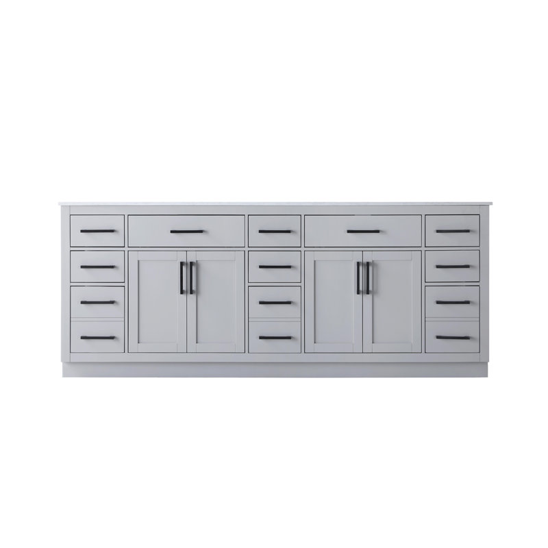 Meuble-lavabo double 84 po Ahner, Gris
