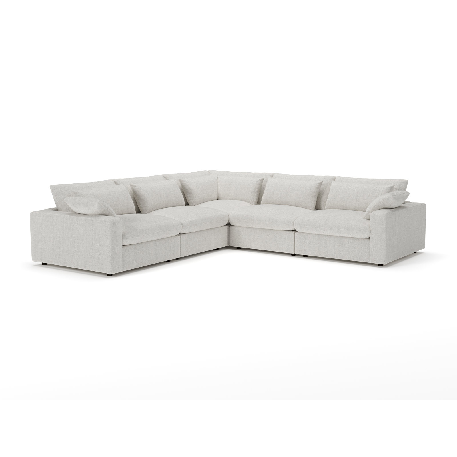 Remy Sectional, Monique Oyster Textured Chenille