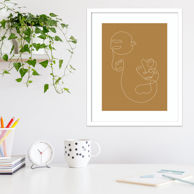 «Hold On To Freedom» par Shatha Al Dafaiframed, reproduction d'art, H 21 po x l 17 po, Cadre blanc