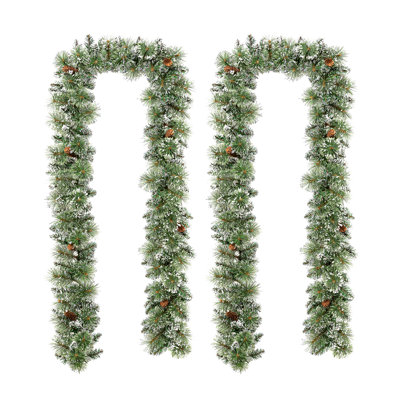 Frosted Pre-Lit Christmas Garland