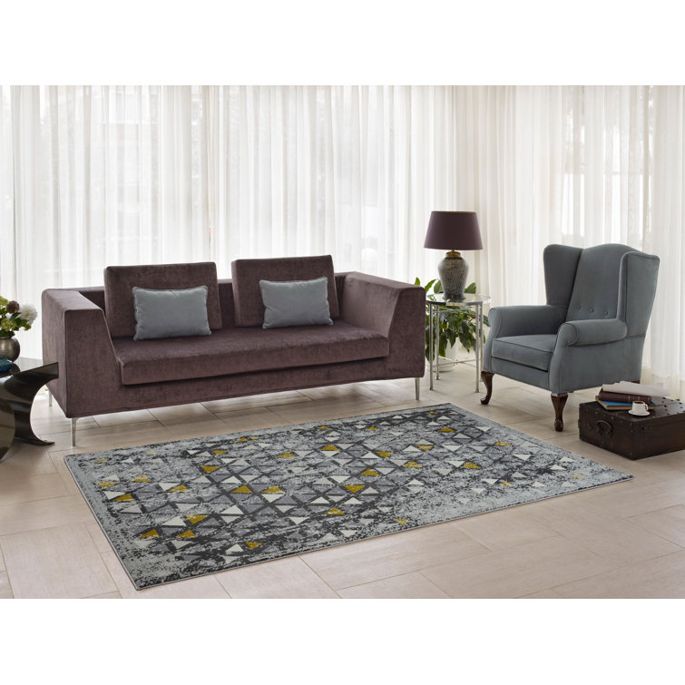 Tapis géométrique gris Finley