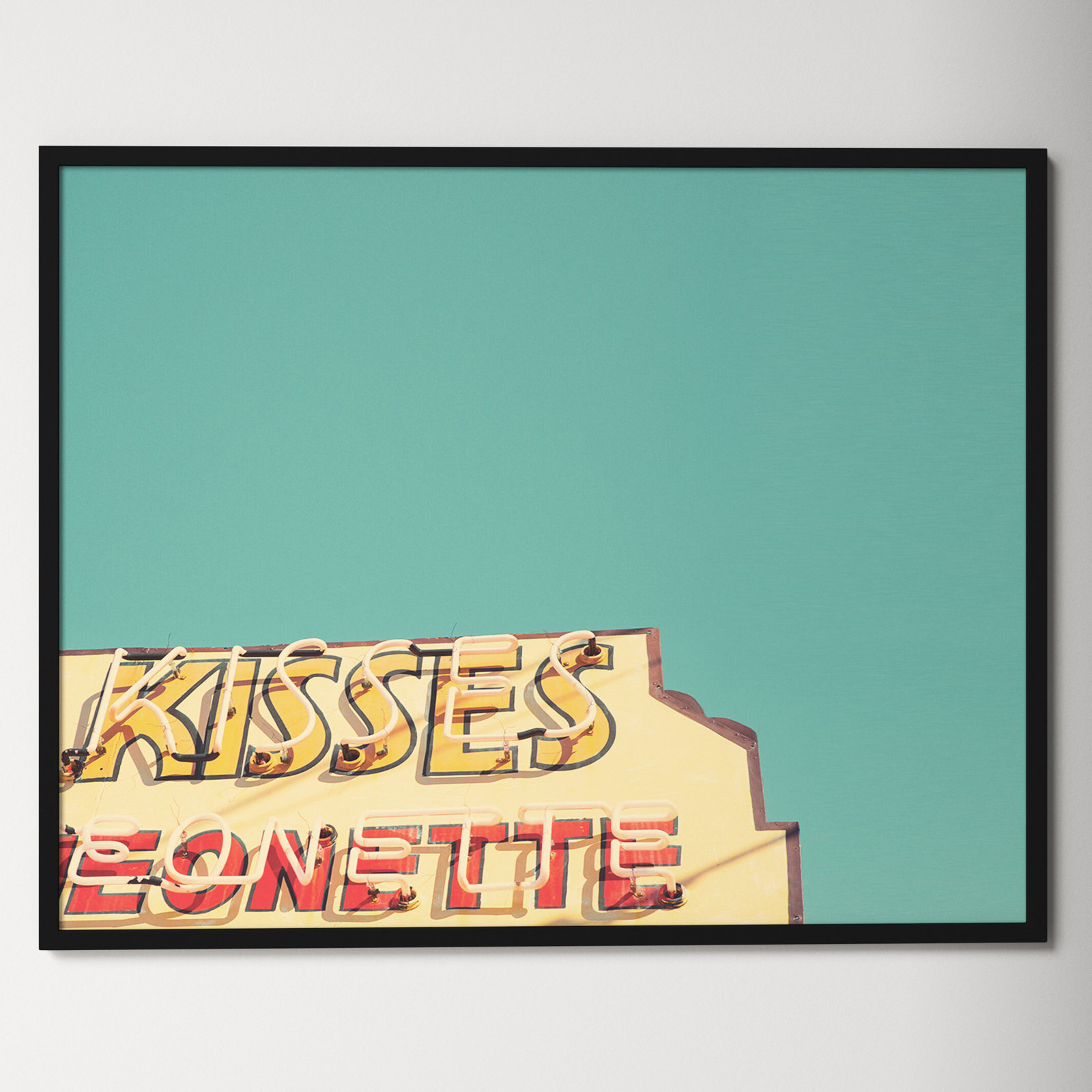 Kisses by Robert Cadloff, Black, 34.25" H x 43.25" W x 0.88" D