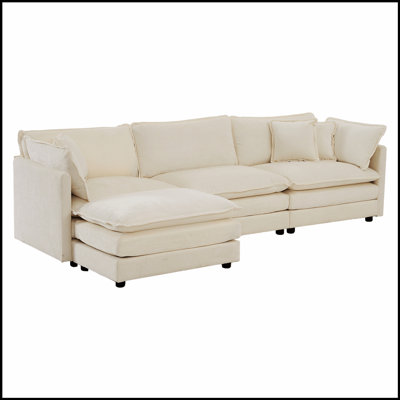 Luxurious Oversized U-Shaped Sofa with Ottoman for Ultimate Comfort and Stylish Living Room Decor