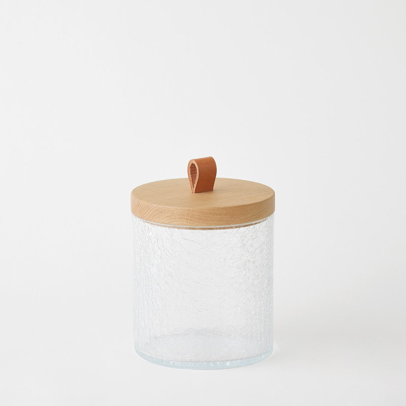 Pot en verre craquelé avec couvercle, 40 oz