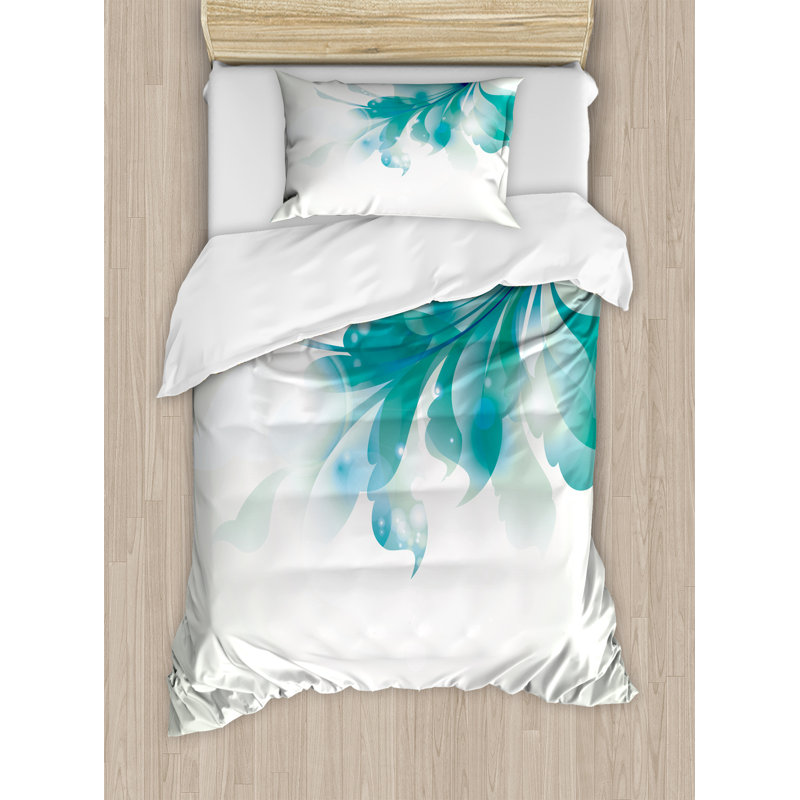 Abstract Modern & Contemporary Polyester Floral Duvet Cover, Twin