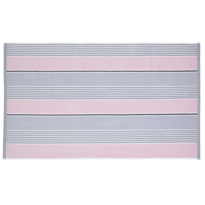 Textured Stripe Bath Sheet, Pink