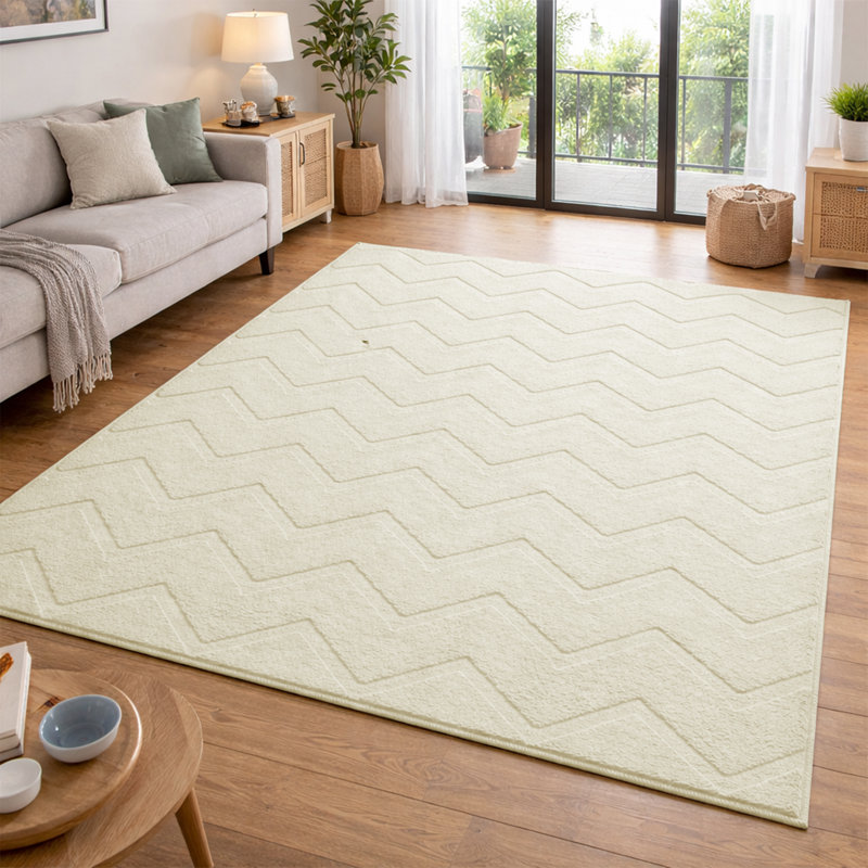 Geometric Shapes Machine Tufted Shag Area Rug, 200x290cm