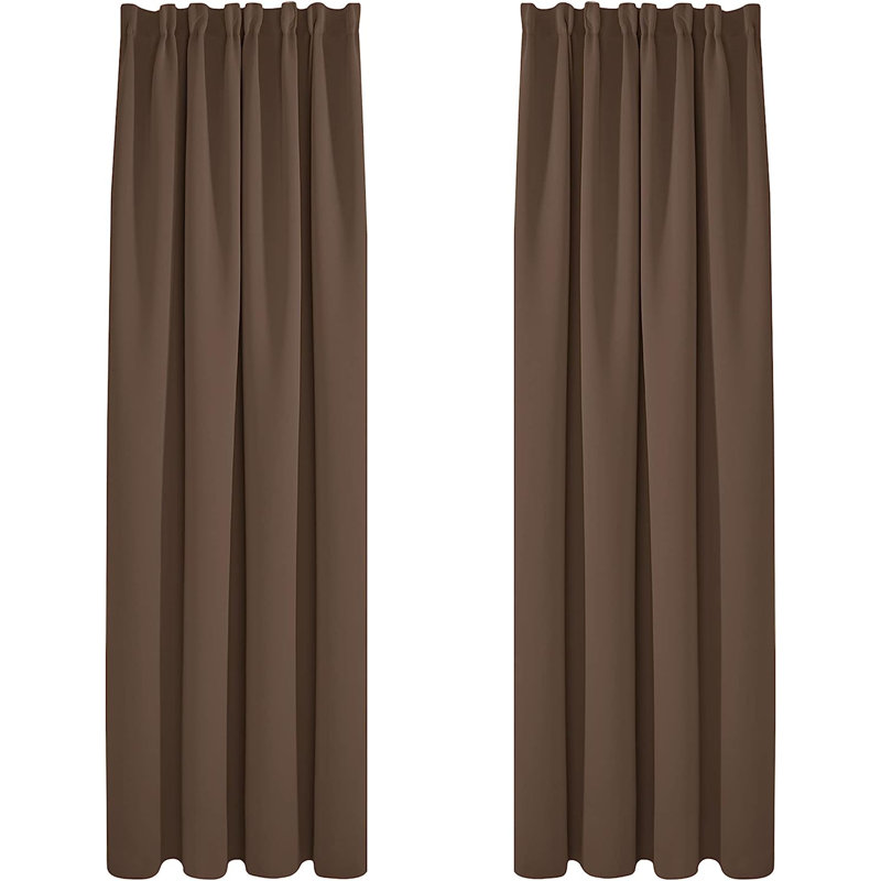 Kokichi Blackout Curtain Pair, Brown, 132cm Width x 242cm Drop