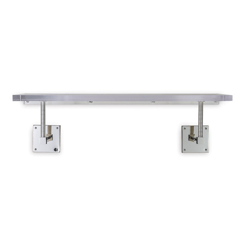 Billy Lucite Shelf/ Age 36"W, Nickel/Clear