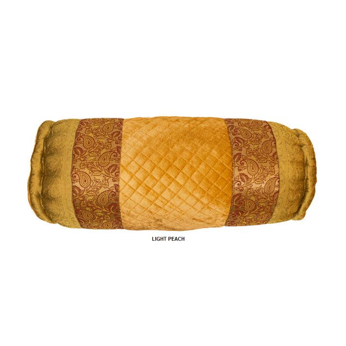 OREILLER VELA VELVET BOLSTER, Motif floral jaune