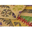 Tapis de zone en laine beige/rouge/vert 3 pi 3 po x 6 pi 4 po one-of-kind à la main noué la Lorain