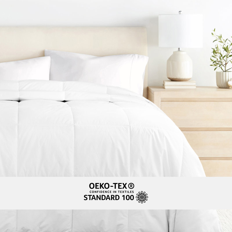 Édredon en duvet synthétique 100% coton - Housse de couette en coton lavé et brossé, Lit simple