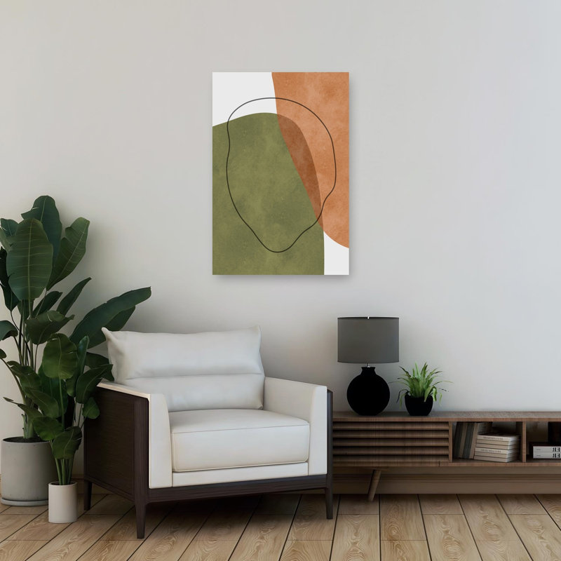 Reproduction d'art mural minimaliste contemporain Earthy Organic Shapes, 36" H x 24" W