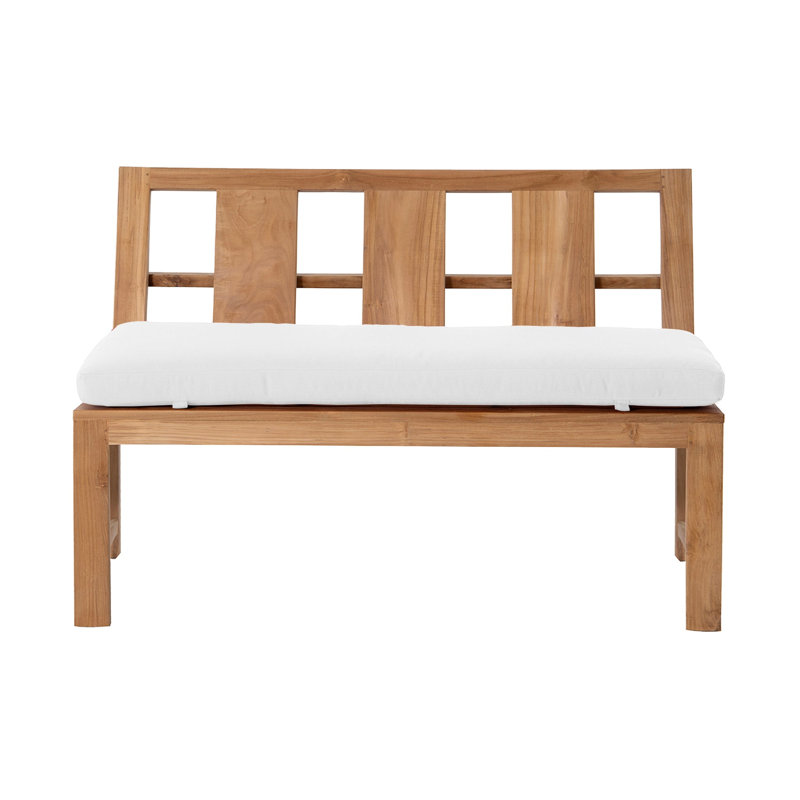 Ilarie Outdoor Teak Bench, White