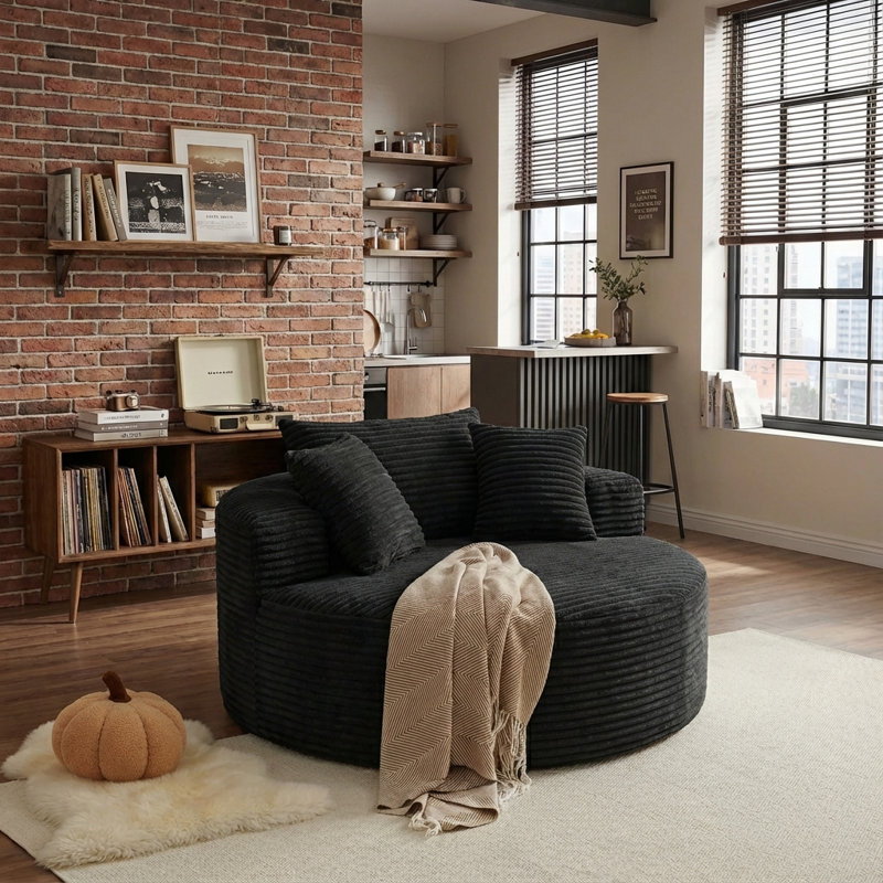 Très grand fauteuil 55 po Cloud, Noir