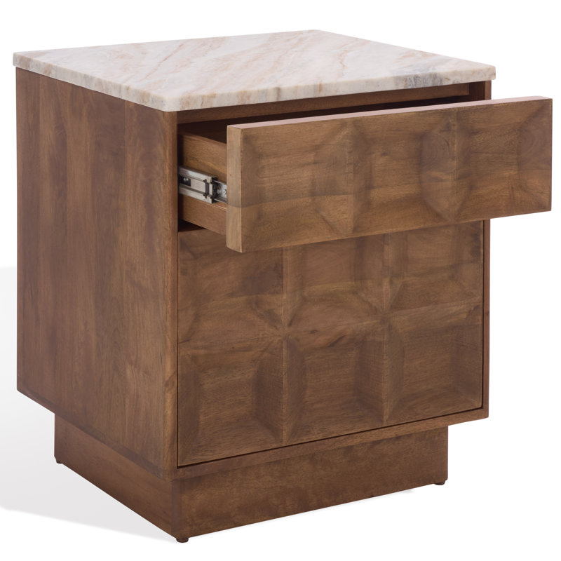 Table de chevet 20 po Paxter, Noyer/blanc