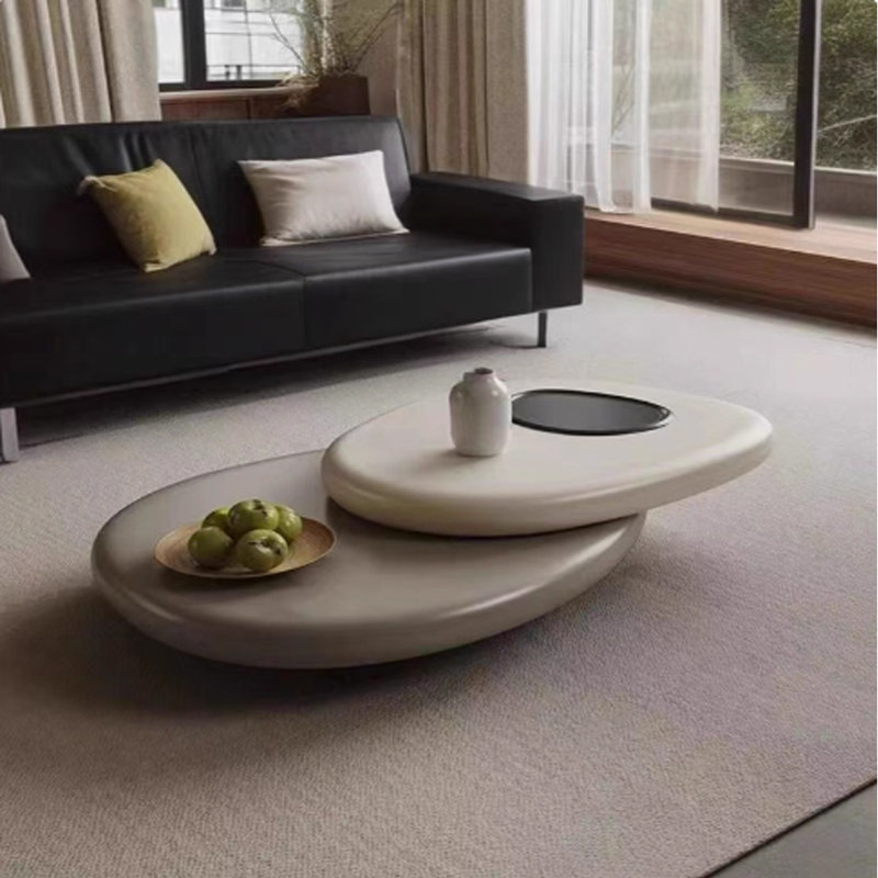 Creative Pebble-Shaped Swivel Coffee Table