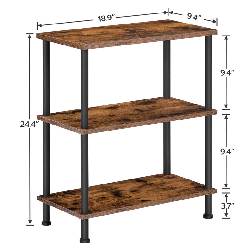 Reggis 24.4'' Tall Side Table, Rustic Brown