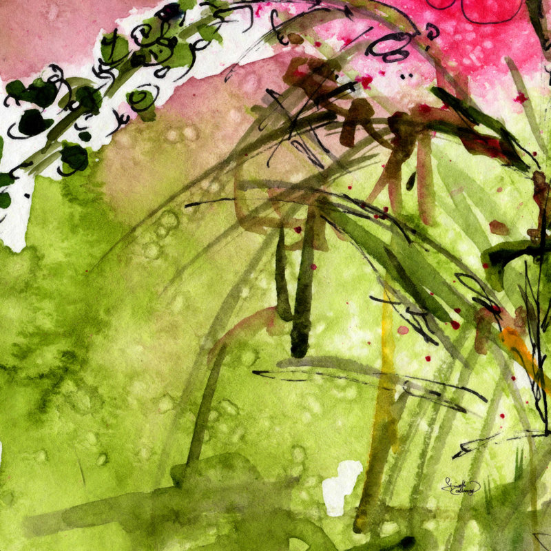«Kaylan Ginette Fine Art Pink Lavatera 2» par Ginette Callaway, reproduction sur toile tendue, H 36 po x l 36 po, Oui