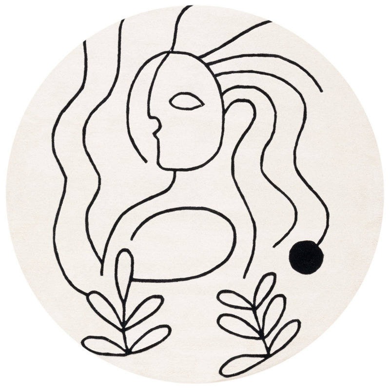 Cliften Hand Tufted New Zealand Wool Rug, Round 7'