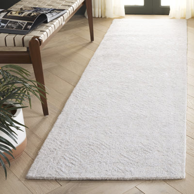 Tapis ivoire en laine / viscose / coton touffeté à la main Glamour 620