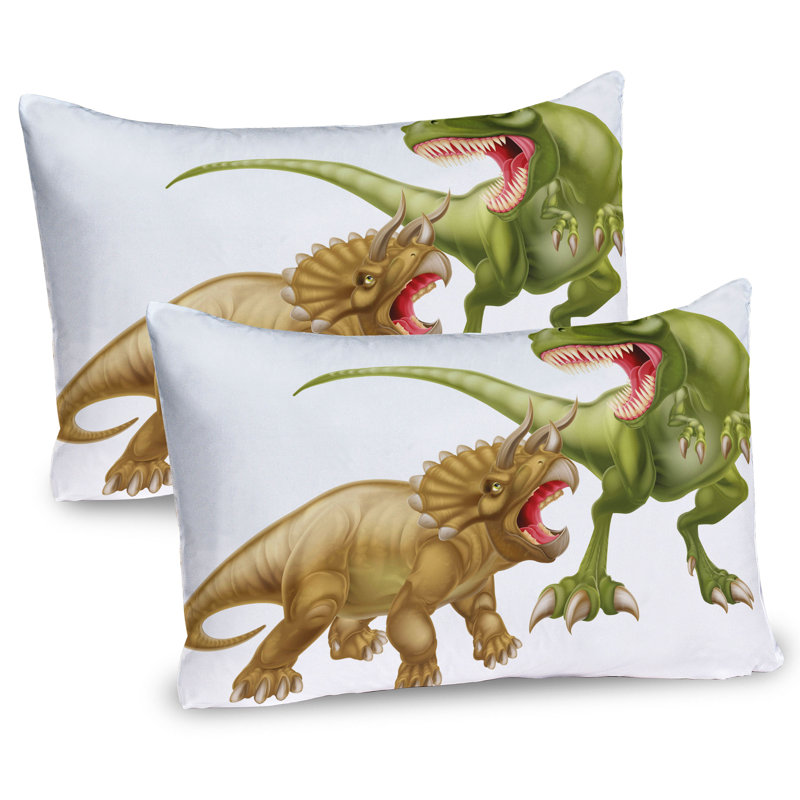 Ensemble de 2 taies décoratives à motif de dinosaures Ambesonne, H 20 po x l 36 po