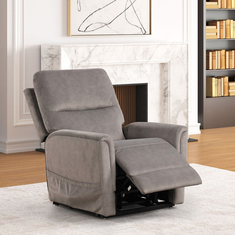 Contemporary Style Lift Chair With Aesthetic Design, Solid Steel Mechanism, USB Port, Flare Arms, And Wired Controller For Primary Living Room