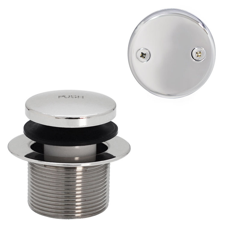 1-1/2" Tip-Toe Bathtub Leg Drain Trim Set with Two-Hole Overflow