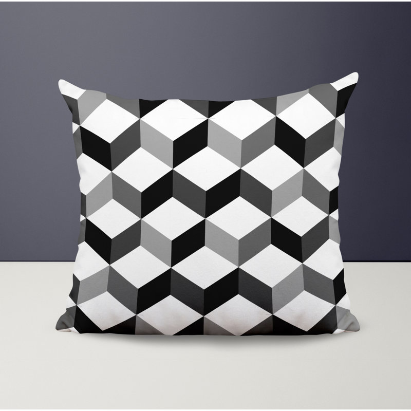 Housse et insert de coussin décoratif en polyester, L 17 po x H 17 po, Noir