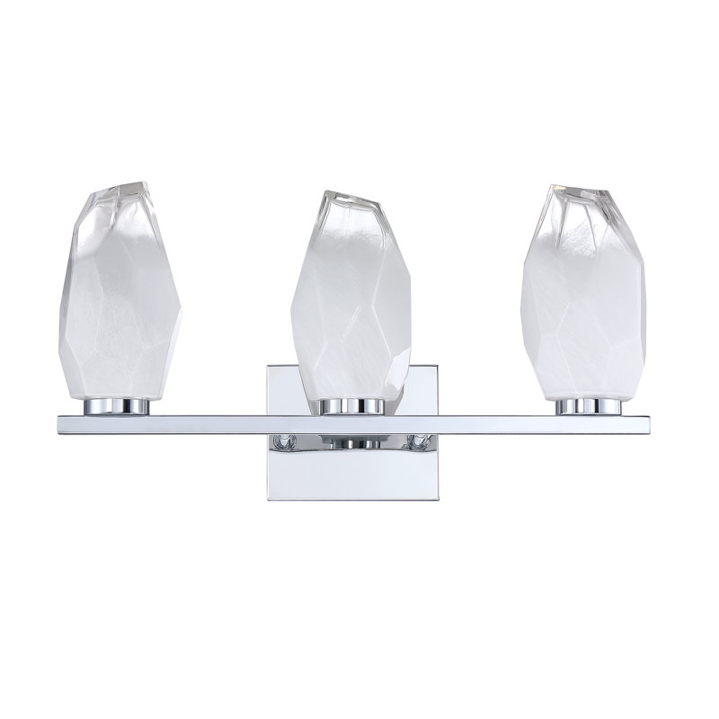 Éclairage pour meuble-lavabo Soren, H 10,6 po x l 19,7 po x P 6,7 po, Chrome chrome, 3 lumières