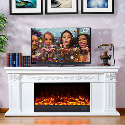 Meuble télé avec foyer Vintage Style