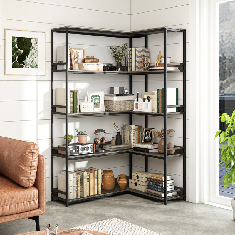 180cm H x 110cm W Metal Corner Bookcase