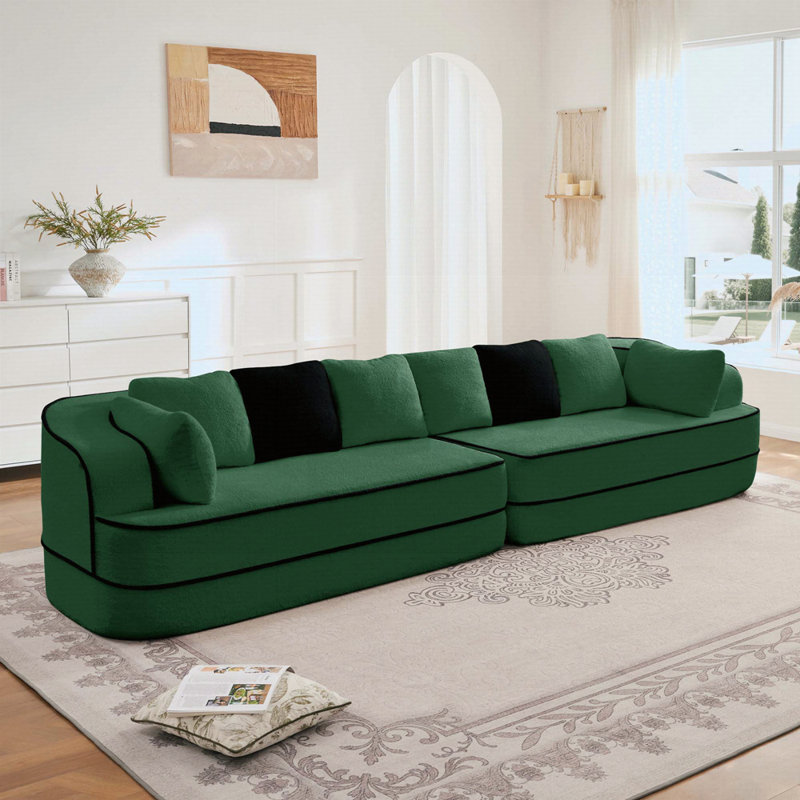 Canapé moelleux et moelleux 135 po, Vert