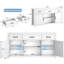 57.9" Sideboard With 3 Drawers, Adjustable Shelf-1534469011