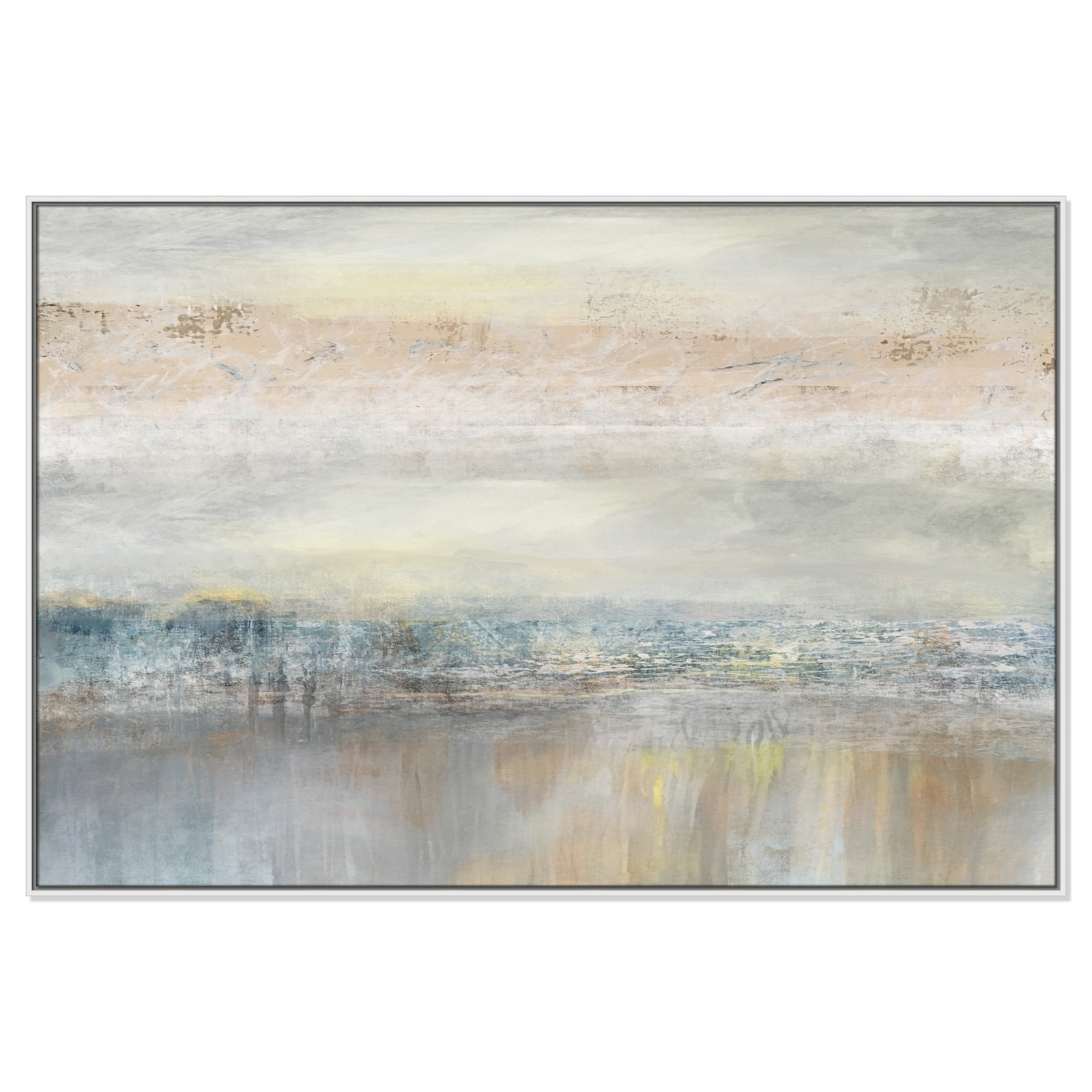 Electra "From A Distance" Painting by Nan, Picture Framed Canvas, 41.5" H x 61.5" W, Silver