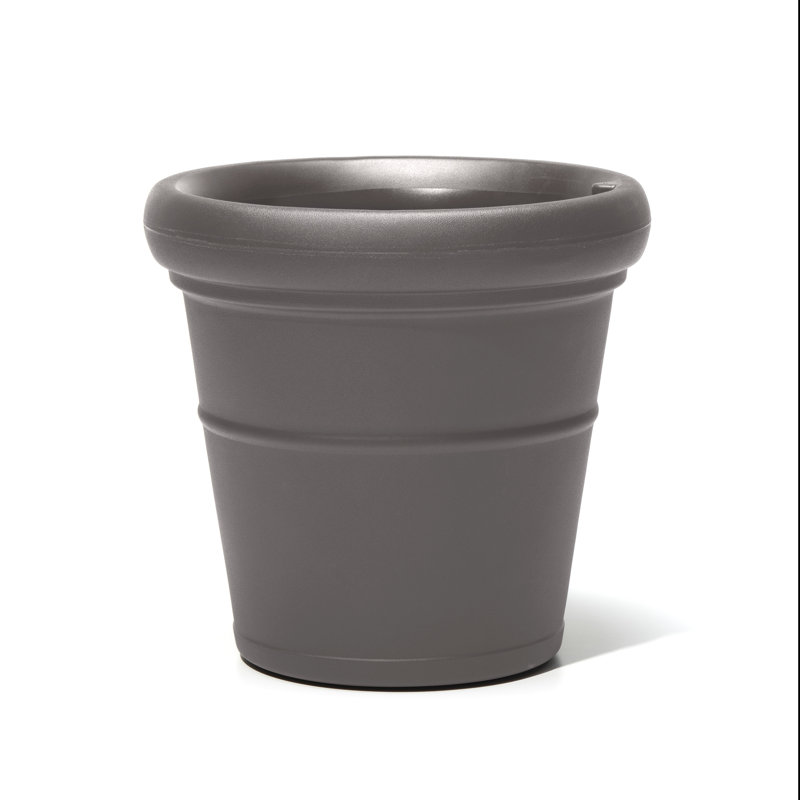 Step2 Claremont Round Plastic Outdoor Planter Pot, Dark Cedar, 1