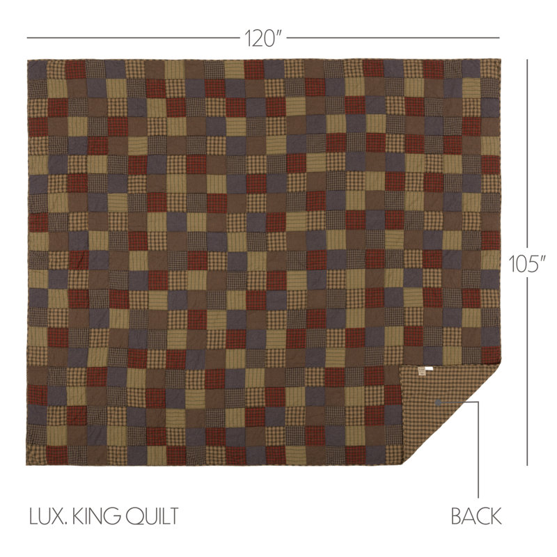 Cedar Ridge Country Rustic Patchwork Quilt, Luxury King Quilt