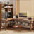 Burlywood L-Shaped Solid Wood desks-108600566-108600563