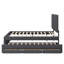 Lit plateforme tapissier avec lit gigogne simple et 3 tiroirs, tissu en lin